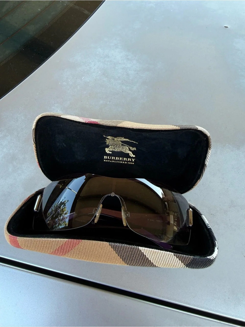Burberry Shield Sunglasses with Brown Gradient Lenses